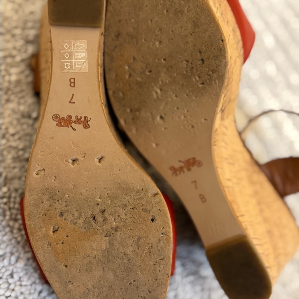 Coach Women's Burnt Orange and Brown Sandals - Picture 7 of 7